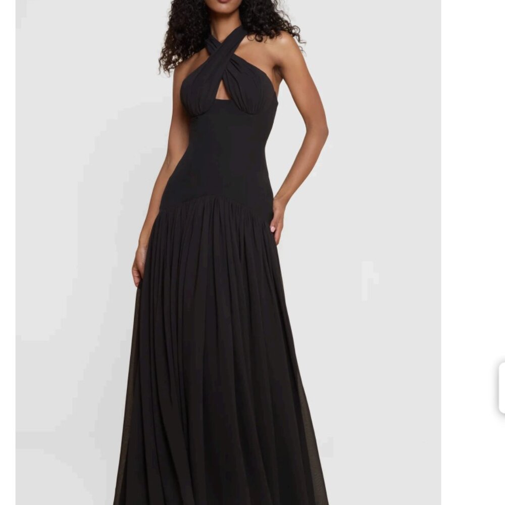 Leau Harmony Halter Corset Maxi Dress Black Size XS NWT - Picture 3 of 12